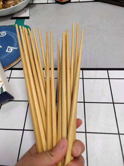 双枪（Suncha）筷子 天然原竹激光雕刻筷子 无漆无蜡家用竹筷10双装   晒单图