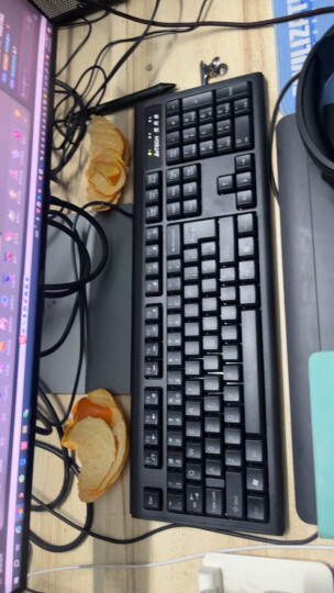 双飞燕（A4TECH) WK-100 有线键盘 办公打字用薄膜键盘笔记本外接台式电脑通用键盘104键 USB接口 黑色 晒单图