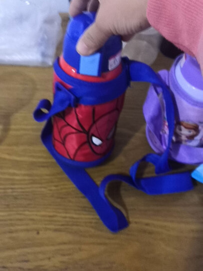 迪士尼（Disney）儿童保温杯男女学生水杯子304不锈钢吸管直饮保温杯紫色苏菲亚500ml双盖三用 晒单图