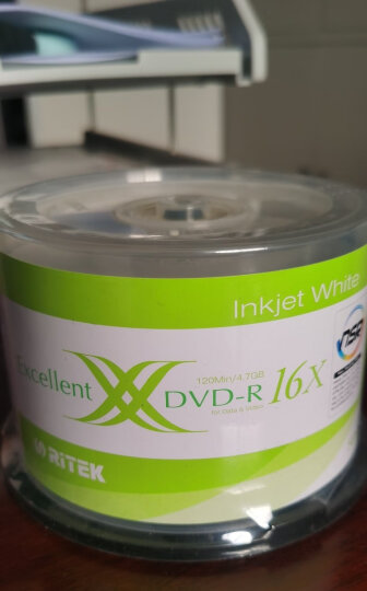 铼德(RITEK) 台产可打印 DVD-R 16速4.7G 空白光盘/光碟/刻录盘  桶装50片 晒单图