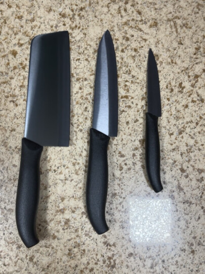 美瓷陶瓷刀具套装五件套 切菜刀 切片肉刀 水果刀（黑刀黑柄）TE04B-B 晒单图