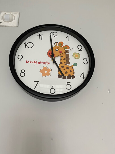 摩门（Momen）挂钟 创意客厅卧室 12英寸挂表时钟卡通长颈鹿儿童可爱插画石英钟 晒单图