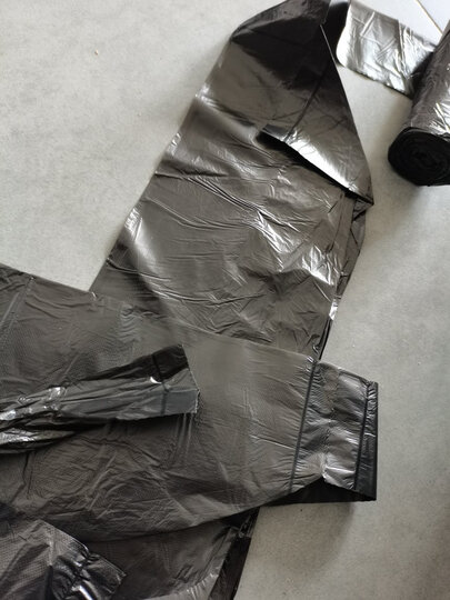 利得 背心式手提家用办公垃圾袋100只 50cm*60cm黑色加厚中大号垃圾桶袋 垃圾分类 晒单图