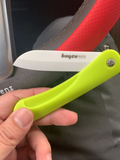 拜格BAYCO 水果刀3寸折叠削皮刀便携陶瓷刀绿色BD8002 晒单图
