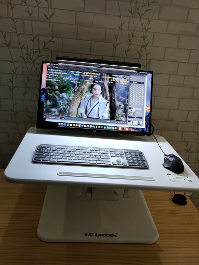乐歌 站立办公笔记本台式电脑桌移动折叠坐站显示器工作台书桌M3S白 晒单图