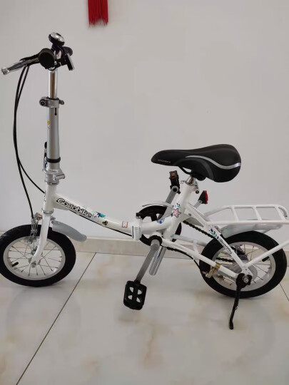 GOGOBIKE构构12寸迷你便携单速学生男女式通用可放后备箱小型折叠自行车 白色 晒单图