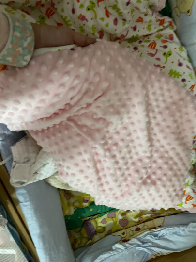 好孩子婴儿被子冬季纯棉豆豆幼儿园被子儿童被子空调被四季通用新生儿被 纯瑕时刻豆豆毯120*100cm 粉色 晒单图