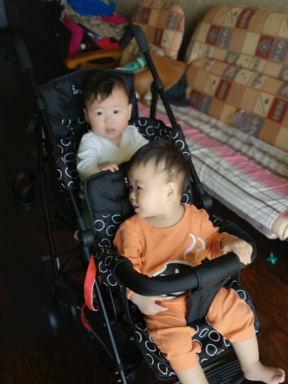 kinderwagon 双胞胎二胎婴儿推车双人大小孩宝宝手推车轻便折叠伞车 新款加宽亚麻灰（大小孩） 晒单图