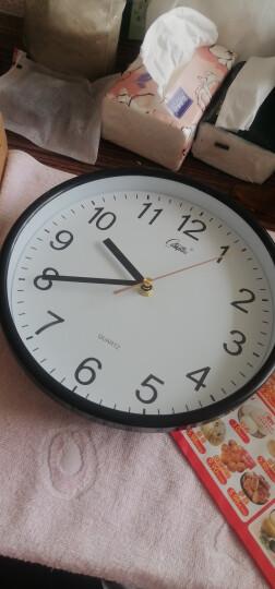 康巴丝（Compas）挂钟时尚卧室客厅办公时钟日历挂表简约创意石英钟表 2941黑白直径30cm 晒单图