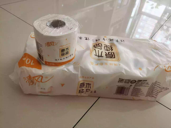清风(APP)卷纸 原木纯品 3层270段卫生纸*10卷(母婴可用 不堵马桶 新老包装交替发货) 晒单图