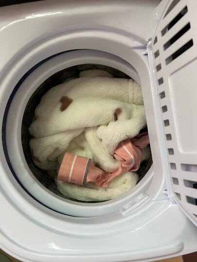 奥克斯（AUX）洗衣机小型迷你婴儿童宝宝洗脱一体家用波轮半全自动双桶双缸大容量宿舍出租房 3.0kg黑色【蓝光照射】 晒单图