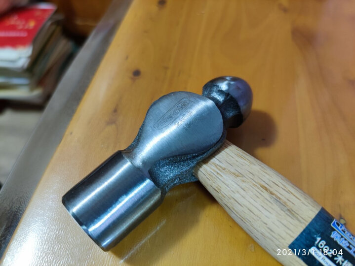 Paola 榔头1.5P 木柄圆头铁锤子 木工家用锤子工具2408 晒单图