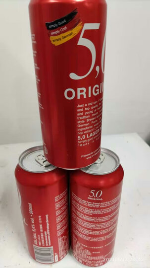 5.0德国进口小麦白啤酒原浆型口感自然浑浊型500ml*12听罐装整箱 晒单图