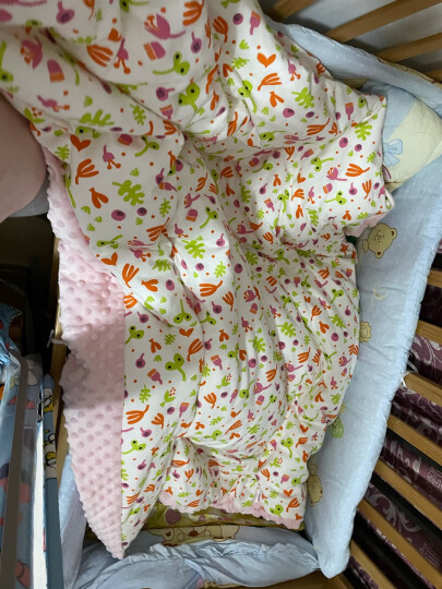 好孩子婴儿被子冬季纯棉豆豆幼儿园被子儿童被子空调被四季通用新生儿被 纯瑕时刻豆豆毯120*100cm 粉色 晒单图