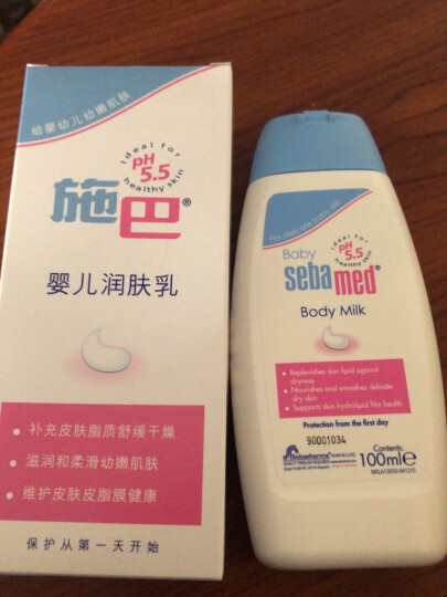 施巴（sebamed）婴儿润肤乳宝宝身体乳儿童清爽面霜滋润弱酸性德原装进口 100ml 1瓶 晒单图