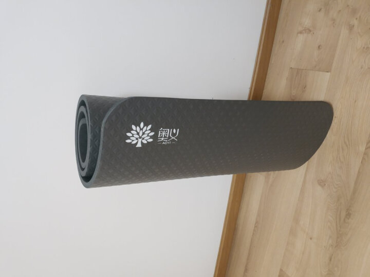 奥义 瑜伽垫 15mm加厚防滑健身垫 185*80cm（赠绑带+网包）加宽加长男女运动垫子 灰色 晒单图