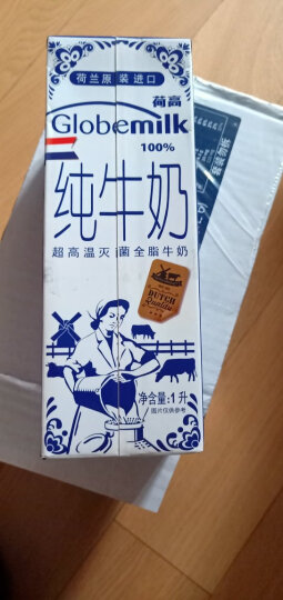 荷高（Globemilk）荷兰原装进口 3.7g优乳蛋白全脂纯牛奶 1L*6 营养高钙早餐奶 晒单图