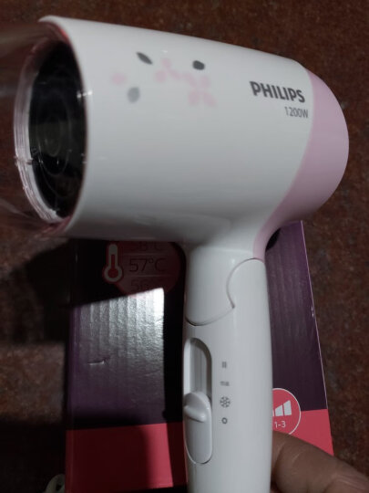 飞利浦（PHILIPS）电吹风机 恒温护发 家用可折叠 学生宿舍必备HP8120/05 粉色 晒单图