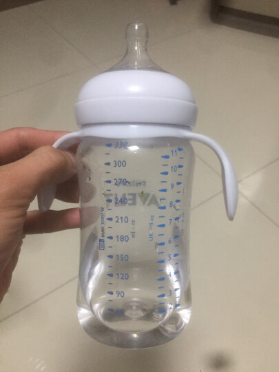 飞利浦新安怡 奶瓶 PA奶瓶 婴儿仿母乳硅橡胶奶嘴宽口径 带手柄 330ml进口 自带6月+奶嘴SCF476 晒单图