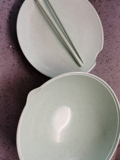 爱思得（Arsto）稻壳泡面碗带盖大号多功能餐具套装带筷勺微波炉可用5197绿色 晒单图
