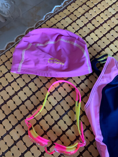李宁LI-NING儿童泳镜泳帽套装儿童游泳镜套装男女童游泳装备 308粉 晒单图