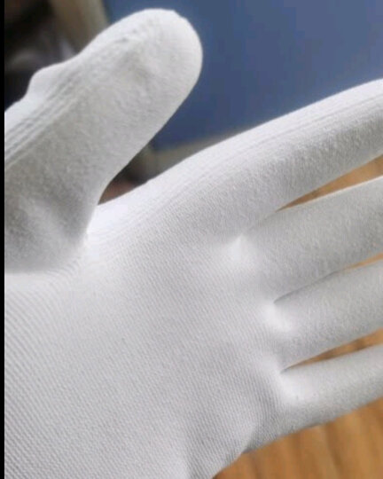 星宇劳保手套涂层防滑白针织PU涂掌手套打包透气手套 白色120副 L码 晒单图