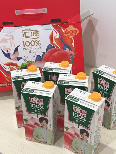 汇源 无添加纯果汁健康营养饮料 100%桃汁1L*6盒整箱礼盒 晒单图