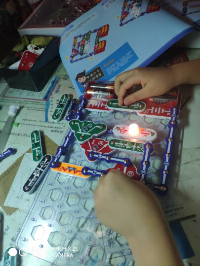 电学小子电子积木拼装电路玩具男女孩物理科学实验启蒙益智编程玩具 320投影七彩灯 晒单图