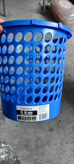 齐心（COMIX）直径25.5cm耐用经济型圆纸篓/清洁桶/垃圾桶 蓝色 办公文具 L202 晒单图