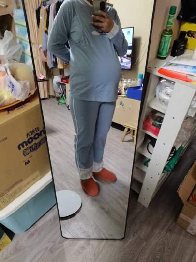 乔月月子服纯棉孕妇睡衣春秋产后喂奶家居服套装哺乳睡衣 粉色印花-100%纯棉 L码（120-135斤左右） 晒单图