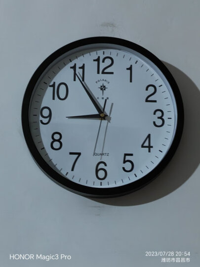 北极星（POLARIS）挂钟 时尚创意客厅钟表简约石英钟12英寸2842白色 晒单图