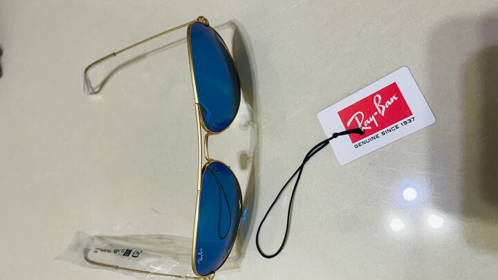 Ray-Ban 雷朋 意大利经典飞行员系列水银反光蓝色镜片镜面眼镜太阳镜 RB 3025 112/17 58mm 晒单图