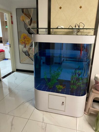 欧宝客厅金鱼缸水族箱中型生态鱼缸大型水族箱双圆家用落地客厅可定制 欧式大弯缸 长+3CM 1.2米长 晒单图