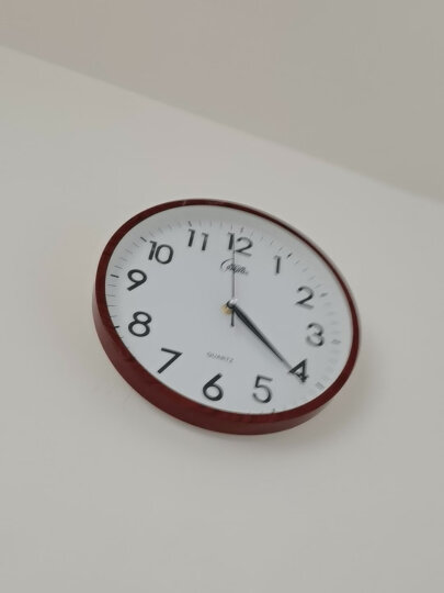 康巴丝（COMPAS）挂钟 创意简约钟表客厅石英钟表挂墙时钟 c2855 咖木色 晒单图