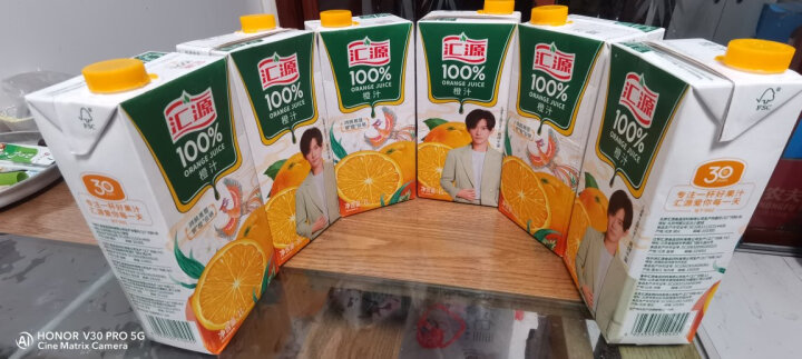 汇源无添加纯果汁100%橙汁 维生素c果汁饮料1L*6盒整箱礼盒 晒单图
