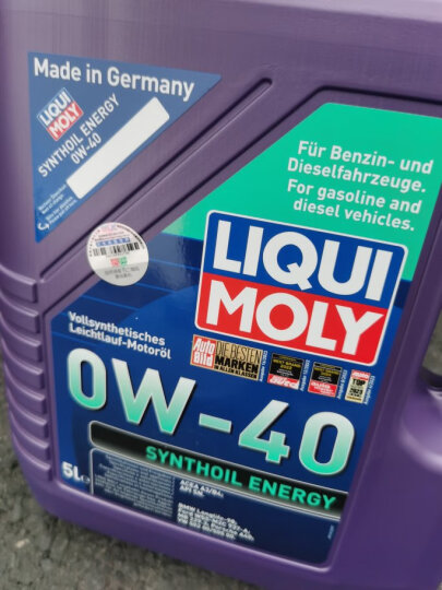 力魔（LIQUI MOLY）德国原装进口 能量型PAO全合成机油 0W-40  SN  A3/B4级 5L 晒单图