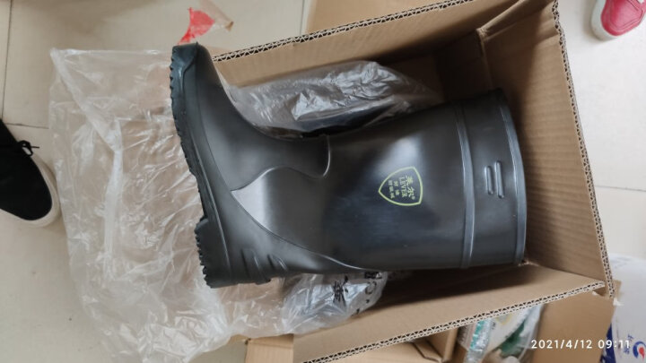 莱尔 SP专用靴厨房卫生靴男女款水鞋高筒耐酸耐碱防滑耐油雨鞋黑色 39 晒单图