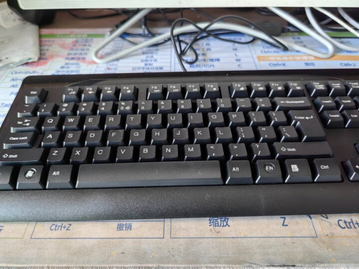 双飞燕（A4TECH) KB-8A 有线键盘 办公打字专用台式电脑笔记本外接薄膜键盘 USB接口 黑色 晒单图