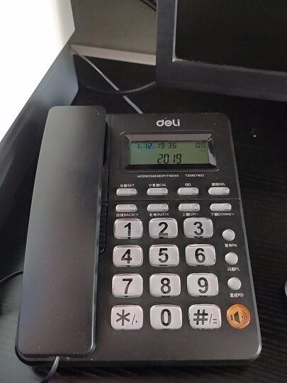 得力（deli) 电话机座机 固定电话 办公家用 免电池  带计算机功能  792黑 晒单图