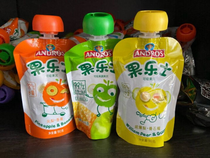 果乐士 99.9%水果+0.1%vc 草莓香蕉可吸果泥90g*9水果泥果汁泥儿童零食 晒单图