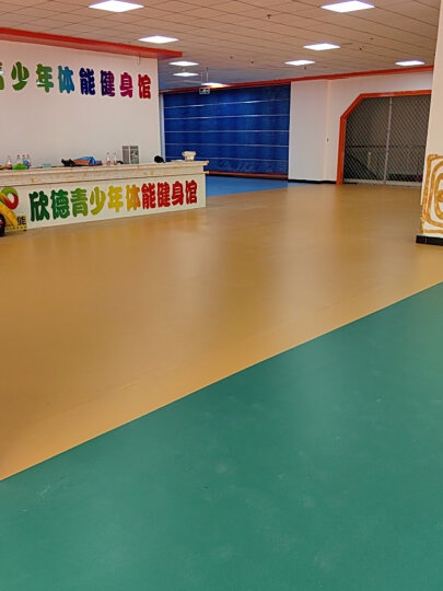 欧百娜羽毛球场地胶垫室内健身房专用防滑pvc塑胶运动地板专业球馆地垫 个性玩家-金晶砂max4.5mm 晒单图