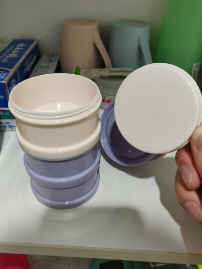 小白熊 奶粉盒 便携式奶粉格辅食储存盒 奶粉储存罐 四层可拆分 09187 晒单图