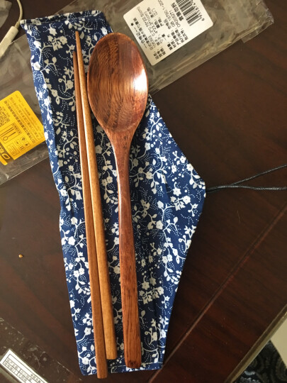 欧润哲 便携餐具 筷勺套装 日式木制筷子勺子餐具 旅行外出学生白领便当配套套装 晒单图