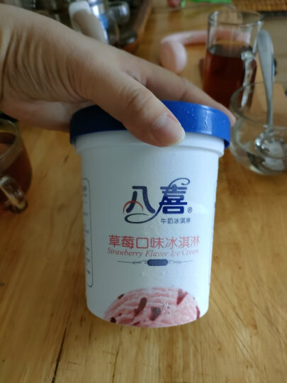 八喜冰淇淋 绿茶口味550g*1桶 家庭装 冰淇淋桶装 晒单图