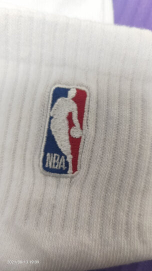 NBA男士中筒休闲运动袜夏季网眼吸汗透气篮球袜子3双装高帮棉袜白色潮 经典加厚款 白色3双 晒单图