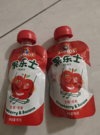 果乐士 99.9%水果+0.1%vc 草莓香蕉可吸果泥90g*9水果泥果汁泥儿童零食 晒单图