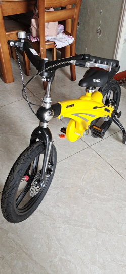 健儿（jianer）可伸缩儿童自行车14寸16寸男童女童单车脚踏车镁合金碟刹山地单车 折叠车把-香槟金(双碟刹) 16寸（适合105-130cm） 晒单图
