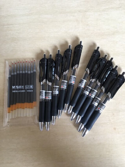 晨光(M&G)K35白色笔杆0.5mm黑色经典按动中性笔签字笔水笔 12支/盒 晒单图