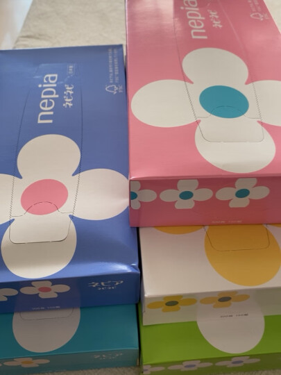 妮飘（Nepia）日本原装进口大花抽纸2层150抽*5盒盒装纸巾抽取式纸盒装餐巾纸 晒单图
