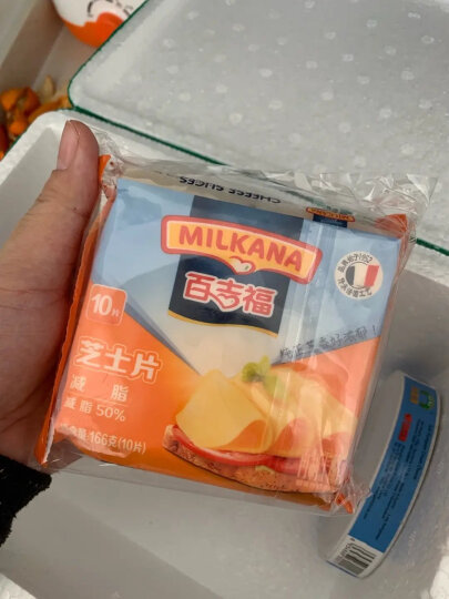 百吉福（MILKANA） 芝士片 再制奶酪 原味 300g/18片装 冷藏 即食  早餐烘焙原料 晒单图
